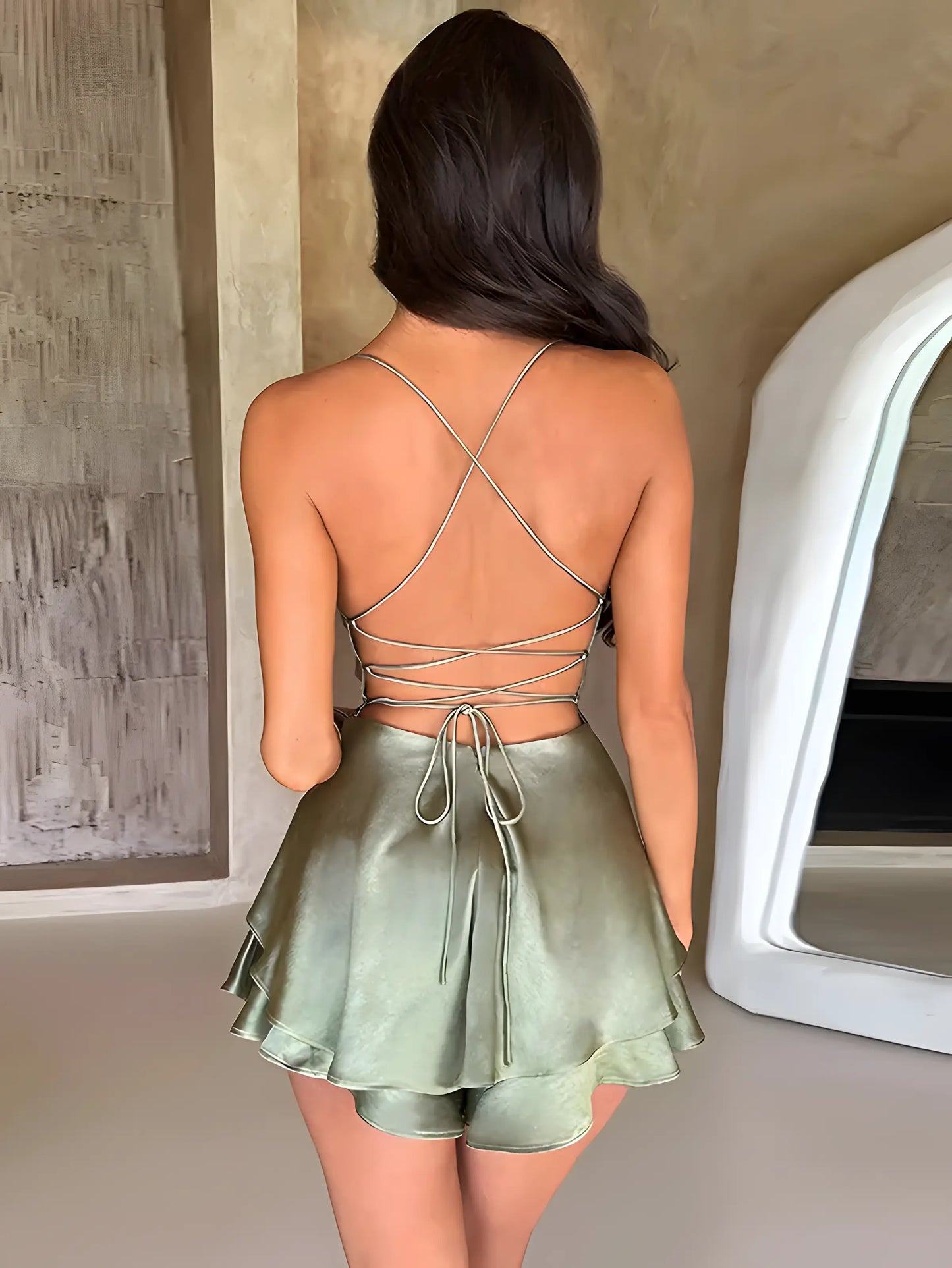 Mini Satin Cami Dress.