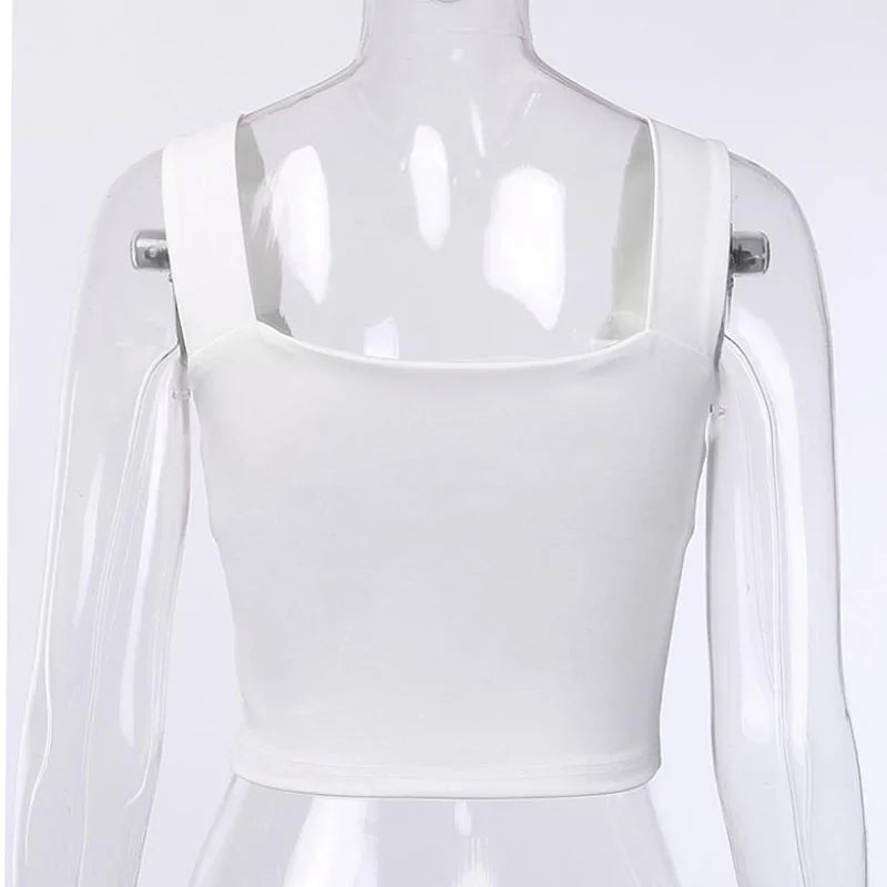 Summer Milkmaid Crop Tops for Women - White Ruched Bow Camis.