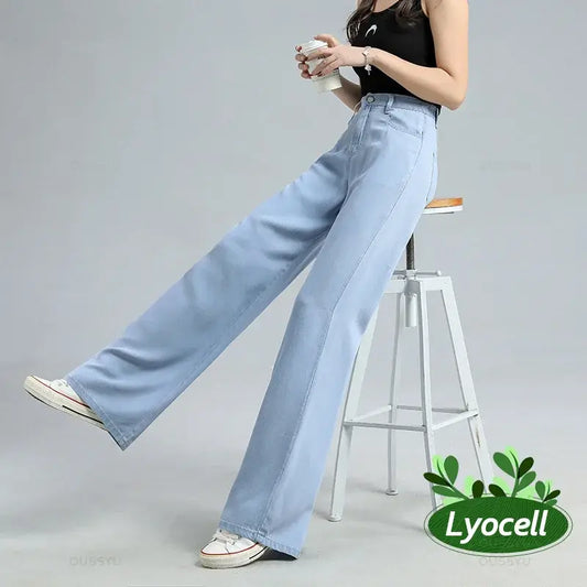 -Women's Baggy Wide Leg Denim Pants