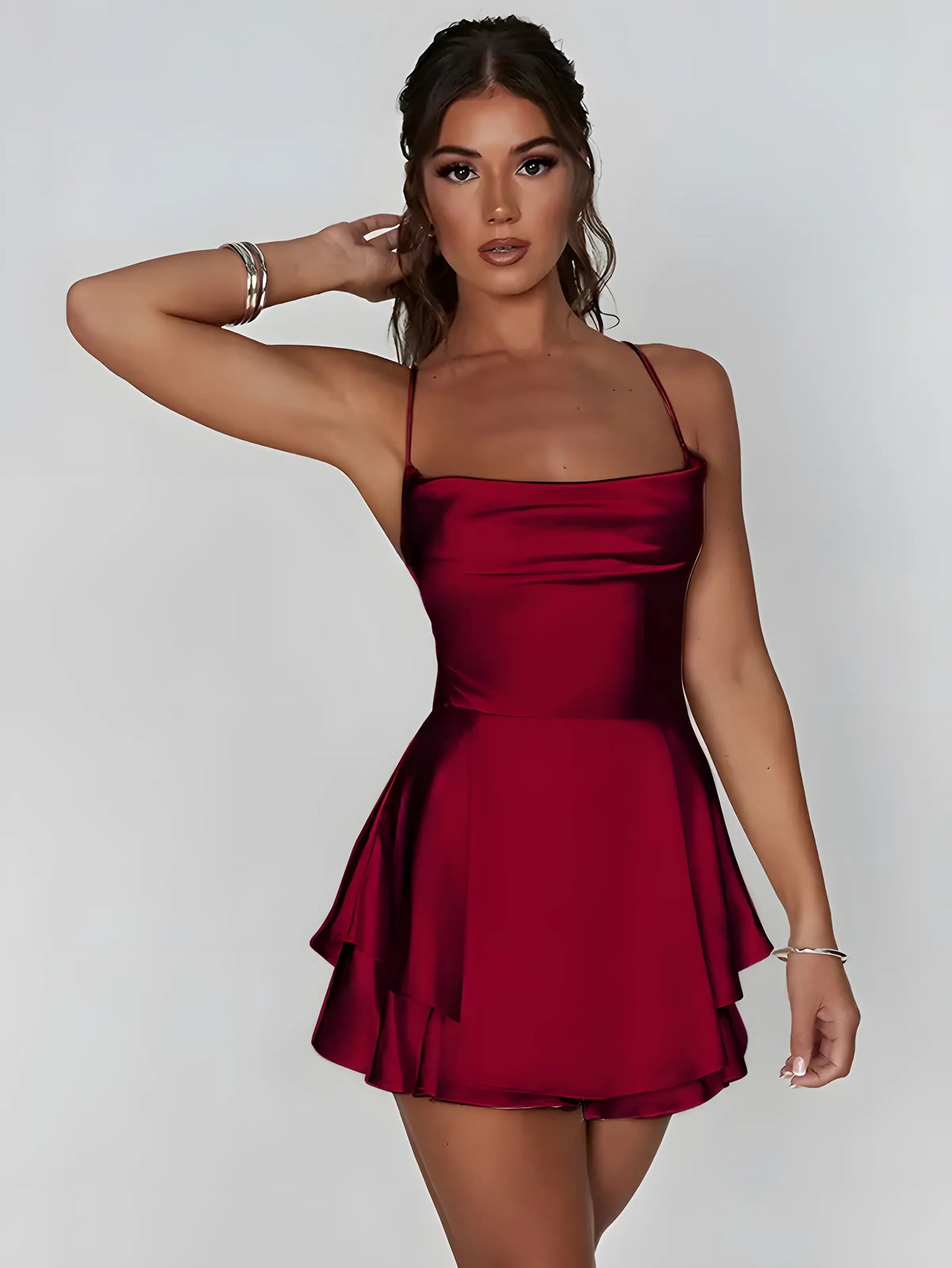 Mini Satin Cami Dress.