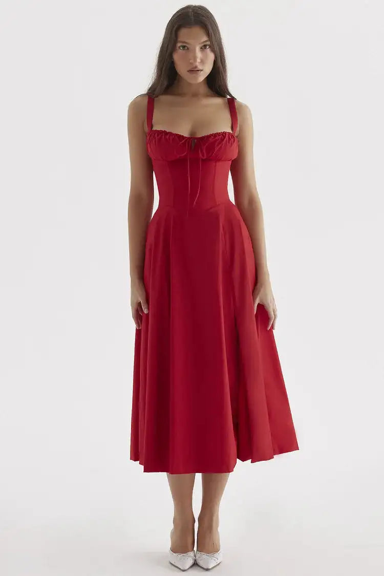 -Elegant Vintage Pleated Dresses