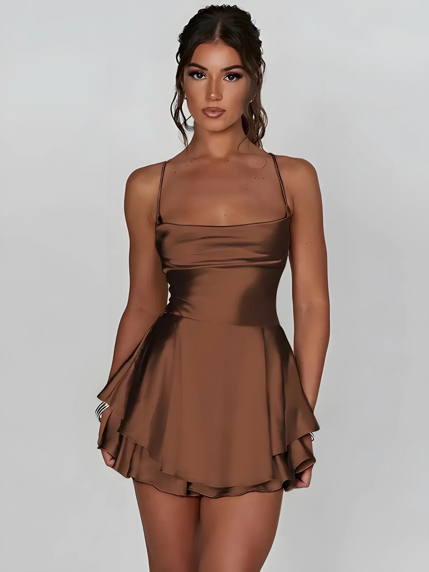 Mini Satin Cami Dress.