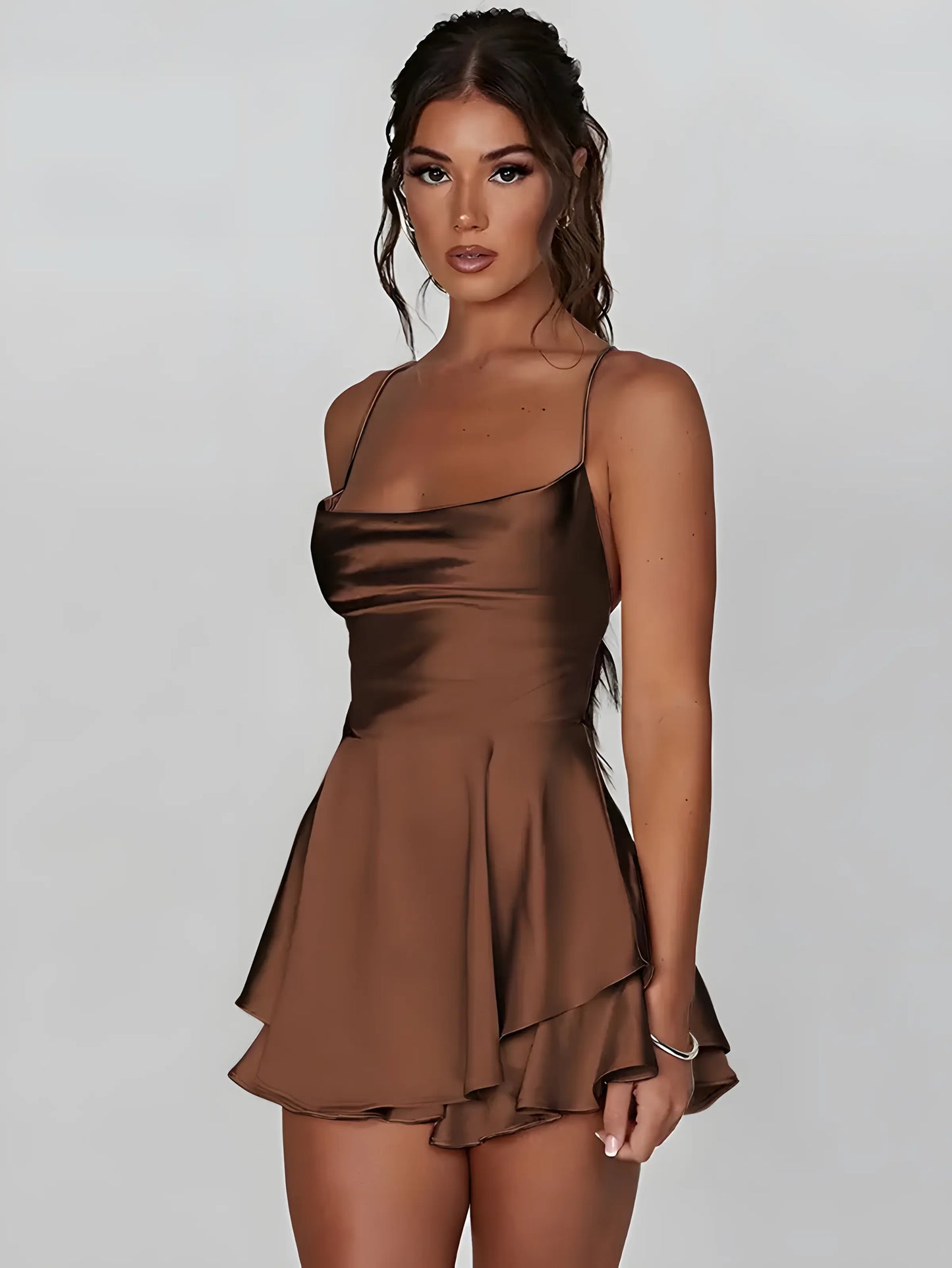 Mini Satin Cami Dress.