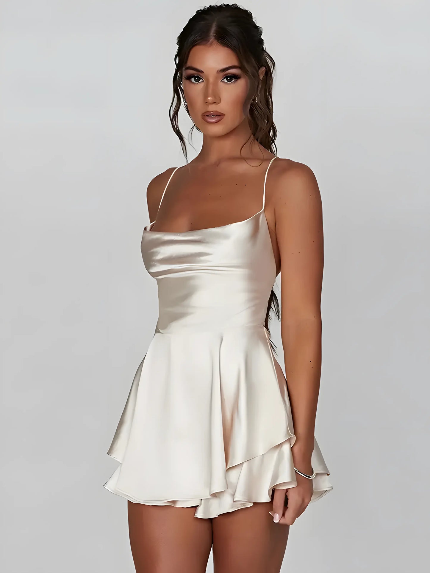 Mini Satin Cami Dress.