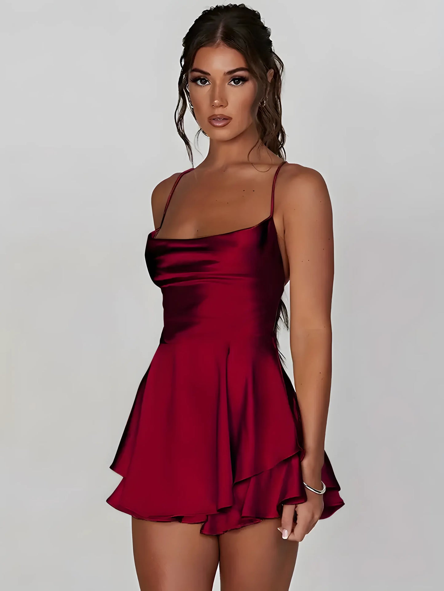 Mini Satin Cami Dress.