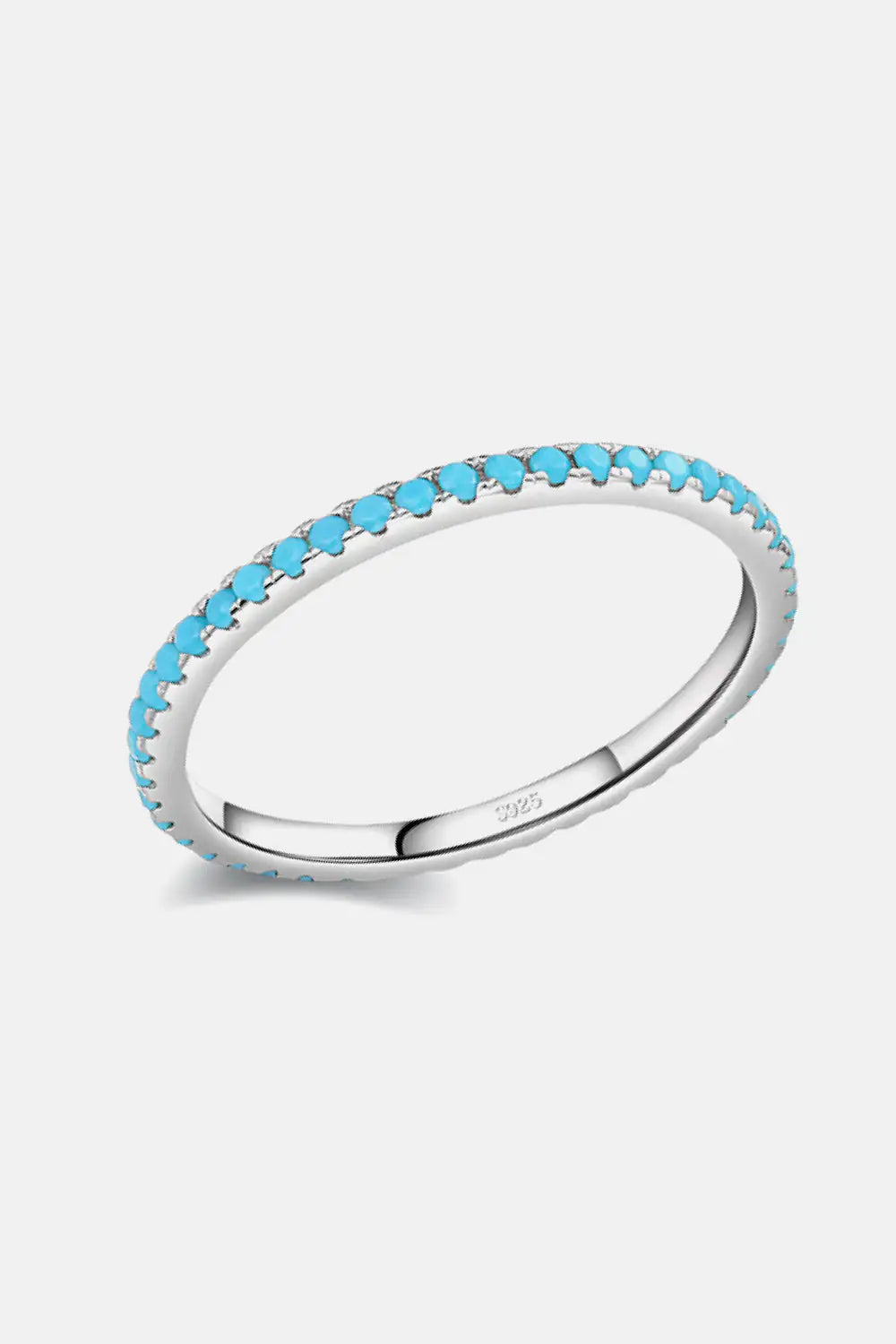 925 Sterling Silver Artificial Turquoise Ring.