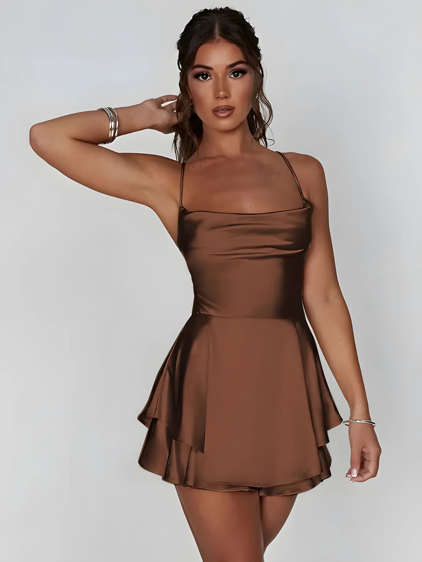 Mini Satin Cami Dress.